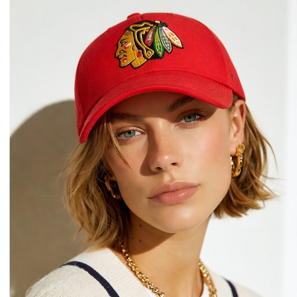 Chicago Blackhawks 47 Brand Unisex Hat Baseball Red NHL Strap Back Vintage